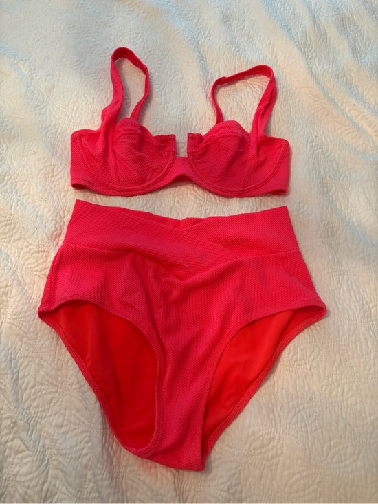 aerie Other - NWOT Aerie High-Waist Coral Swimsuit sz 34D/M bottom